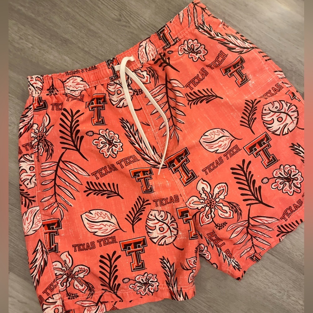 Texas Tech Men’s Coral Floral Swim Trunks